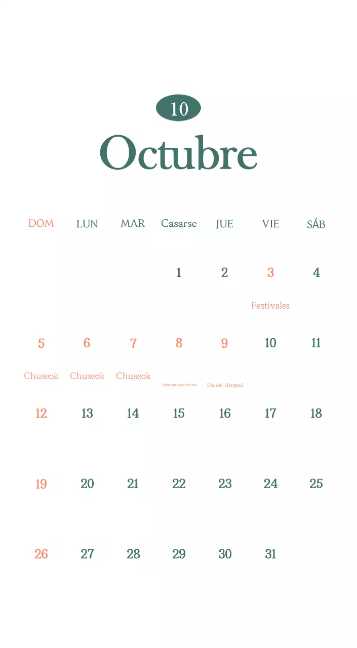 Un moderno calendario de cafeterías con recomendaciones para la bebida del mes