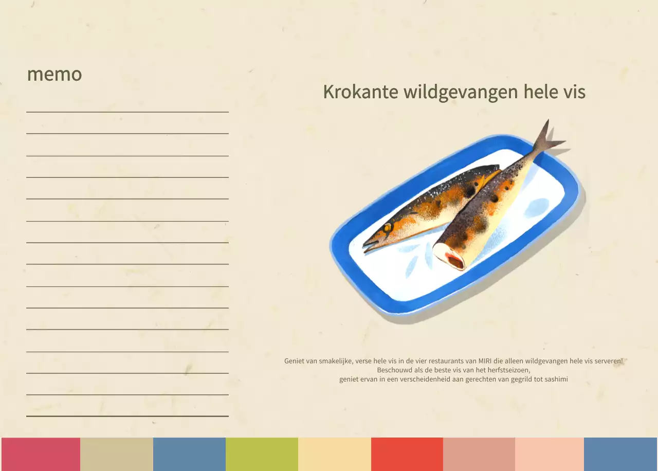 Beige Traditionele Eetkalender