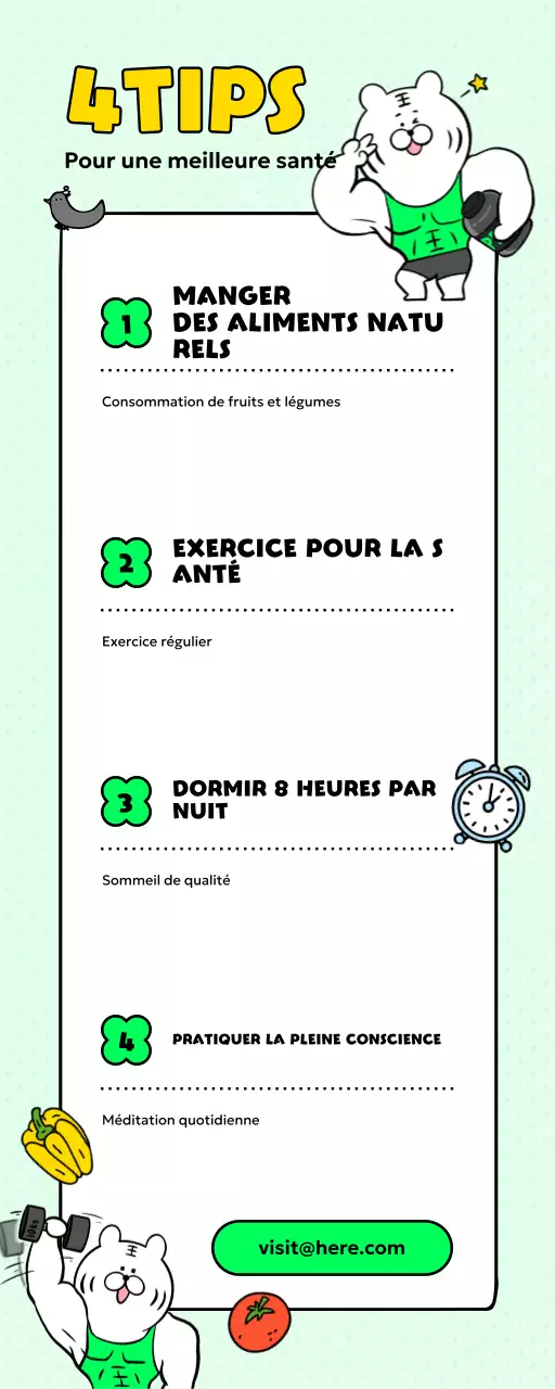 animation verte ligne directrice pour un mode de vie sain