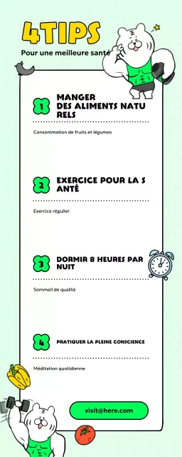 animation verte ligne directrice pour un mode de vie sain