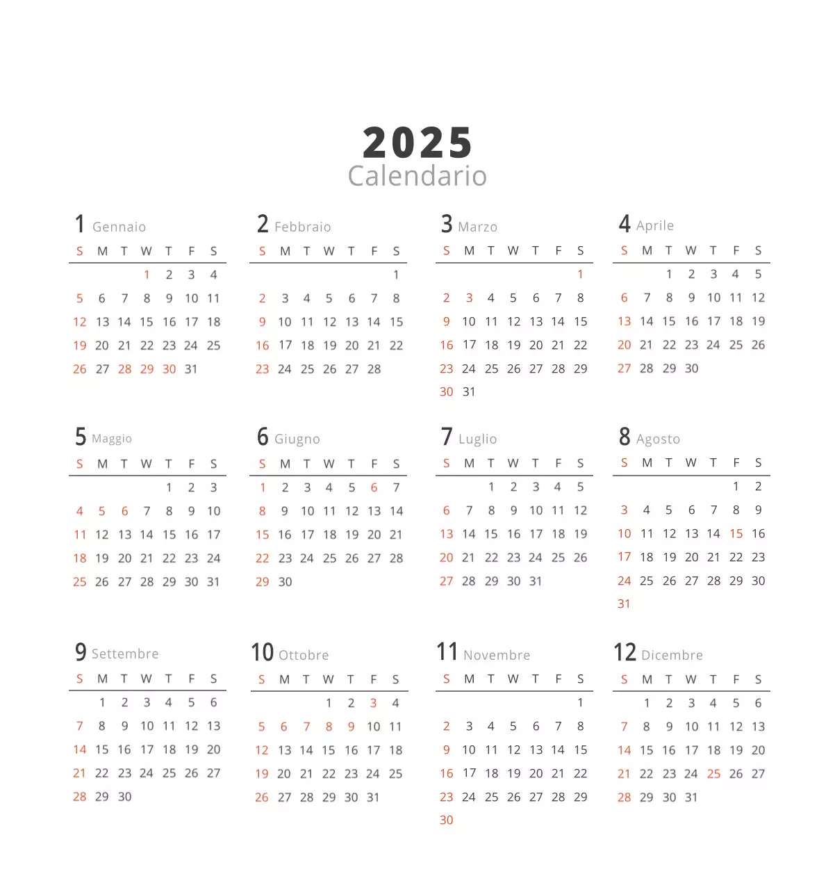 Calendario interno minimalista beige