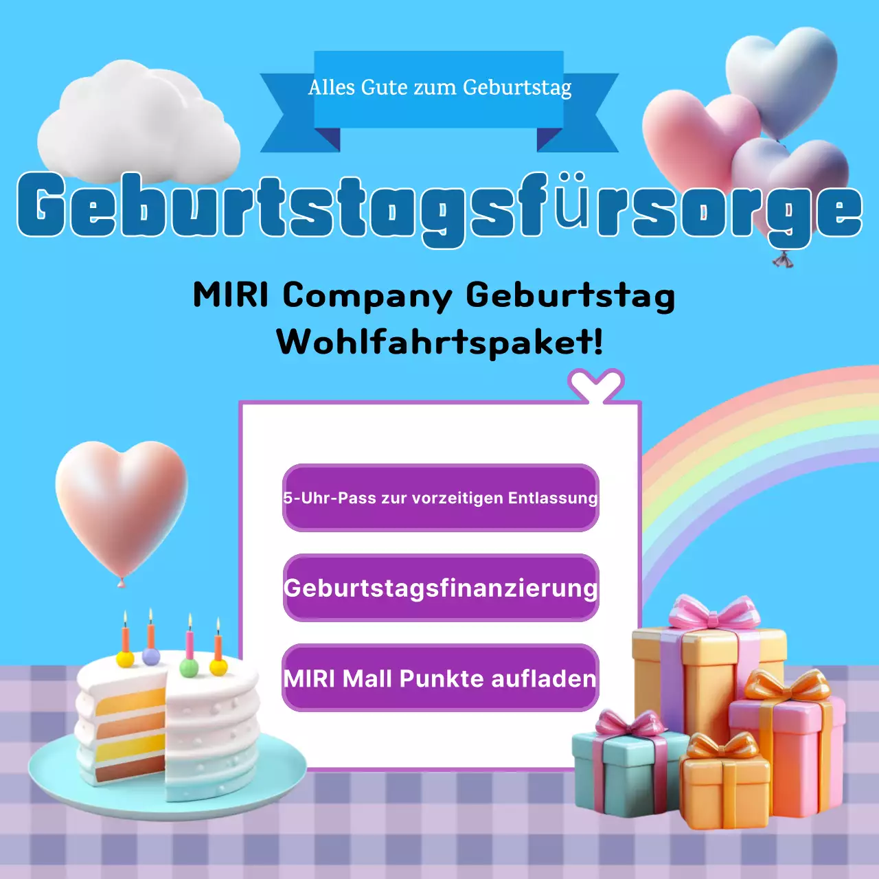 Eine hellblaue Geburtstagsfeier