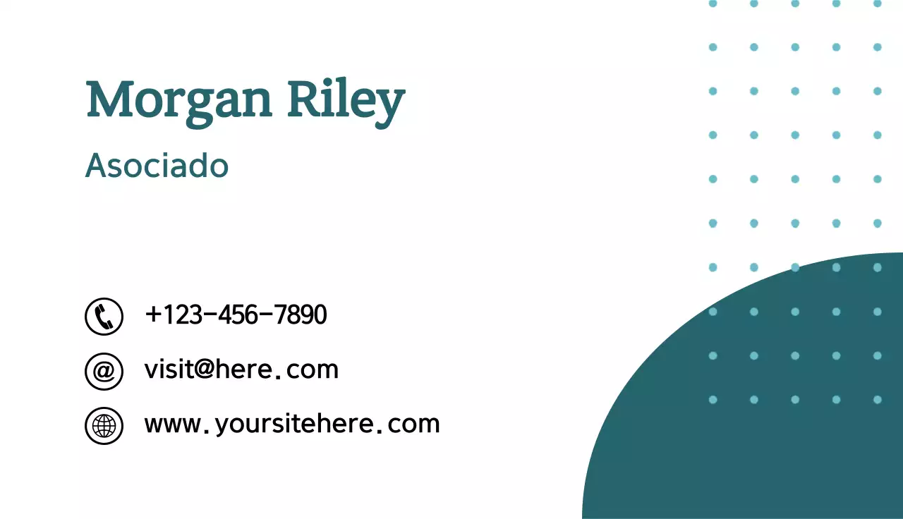 tarjeta de visita teal simple