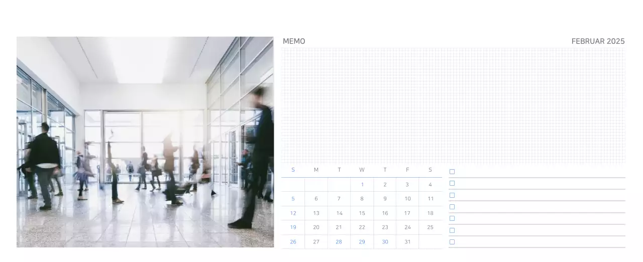 Blauer moderner Kalender Corporate Promotions