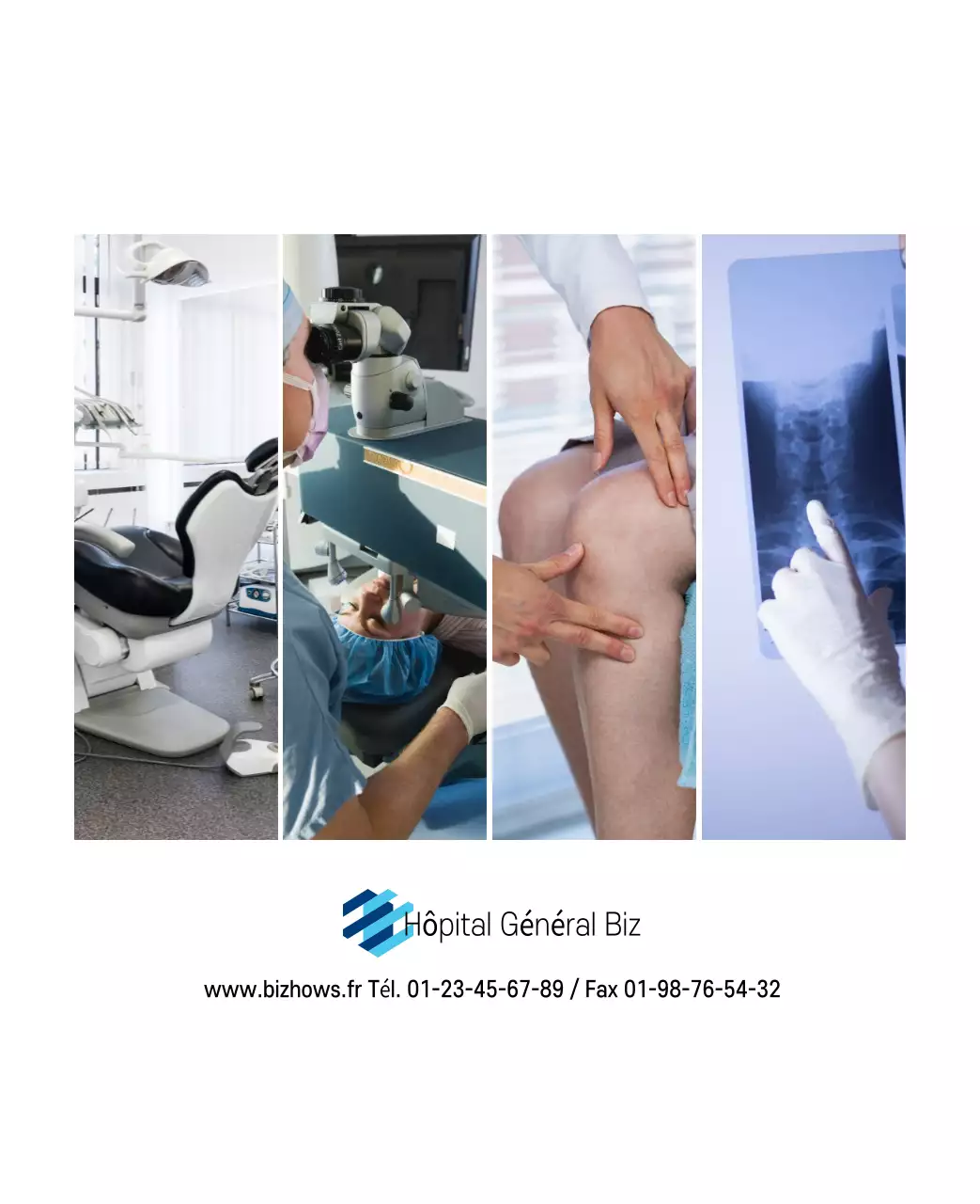 Calendrier promotionnel d'hôpital simple blanc marine