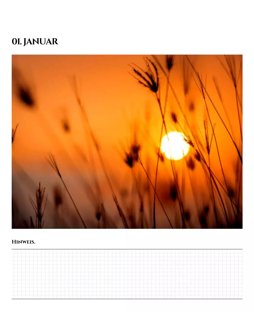 Einfacher Kalender mit schwarzer und weißer emotionaler Reisefotografie Konzept