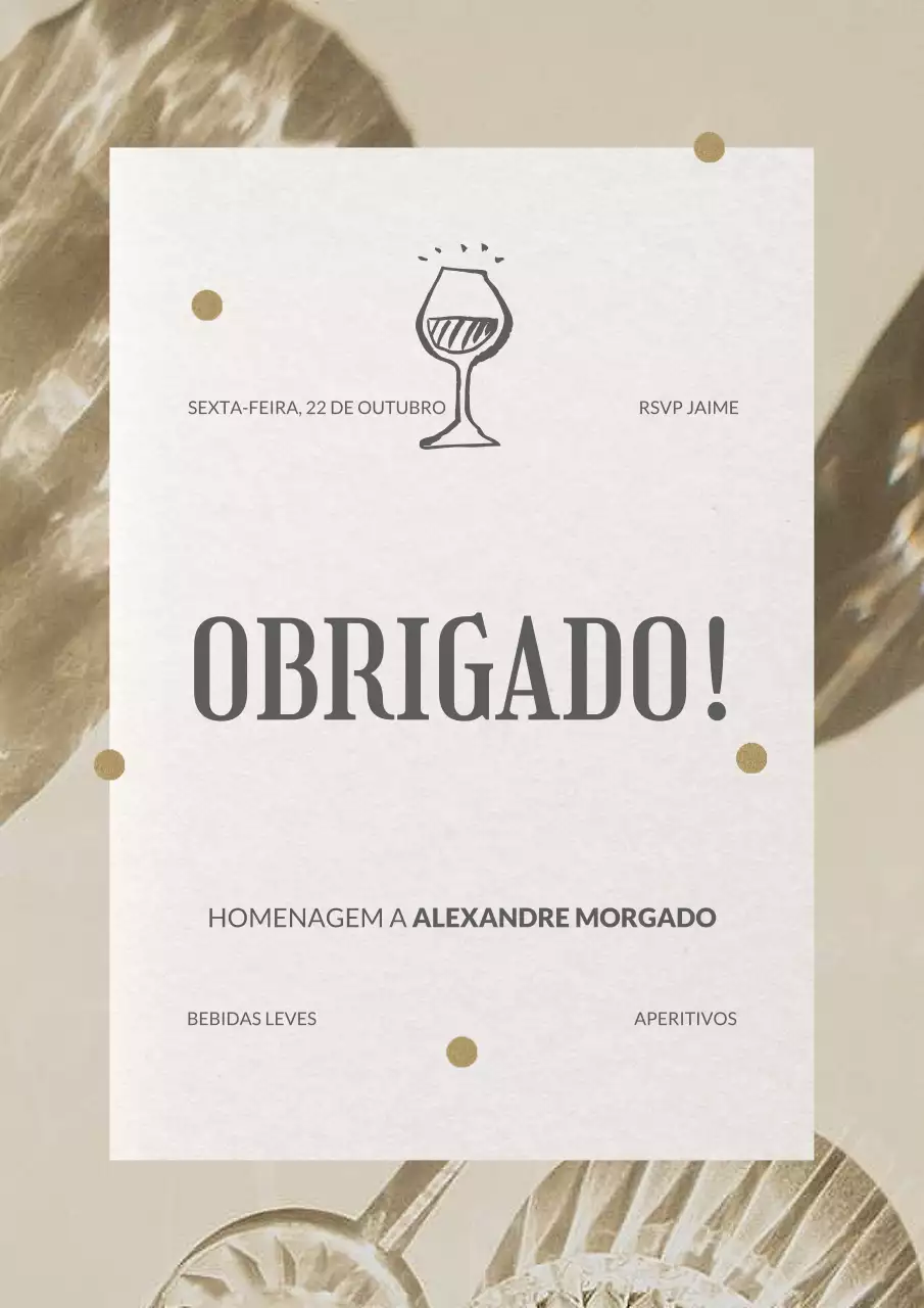 notificação de festa de despedida bege e moderna