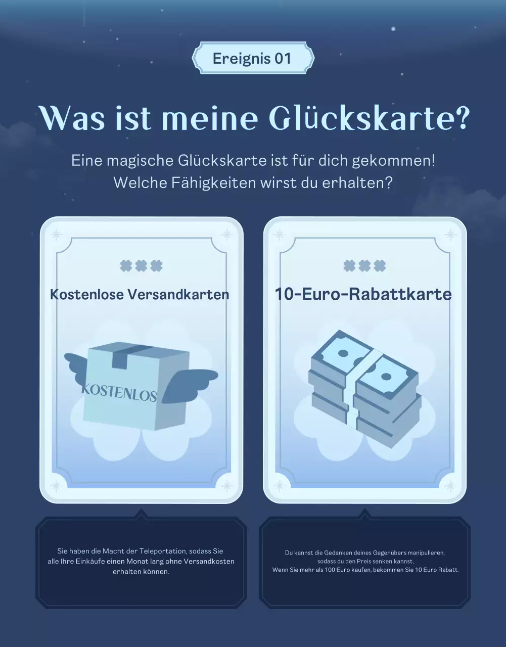 Werben Sie für ein Black and Blue Fantasy Coupon Event