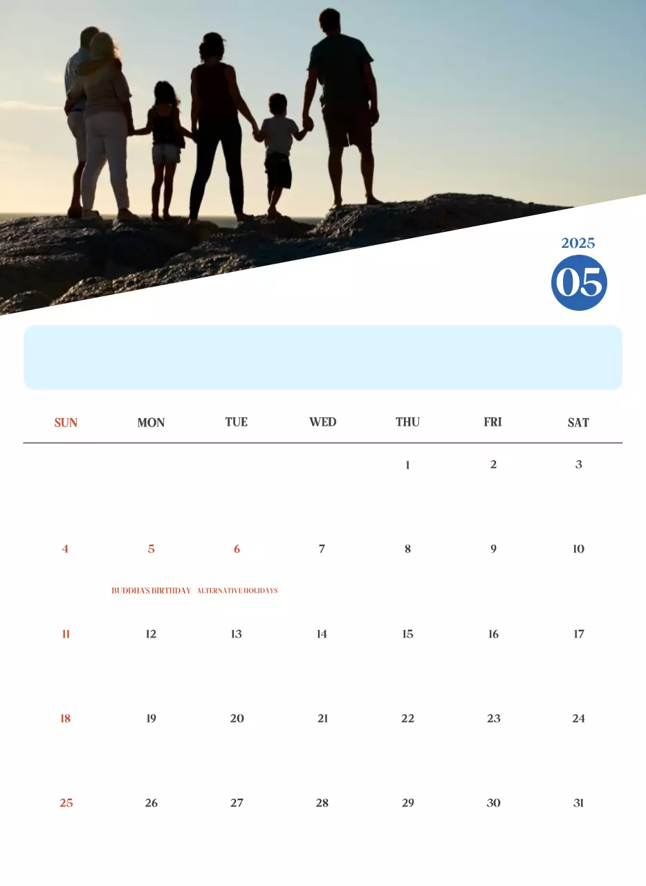 Kalender Rumah Sakit Modern Biru