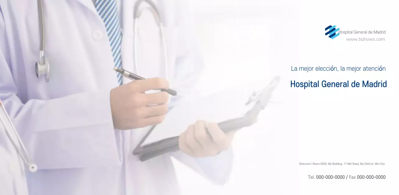 Calendario promocional Hospital Navy White Simple