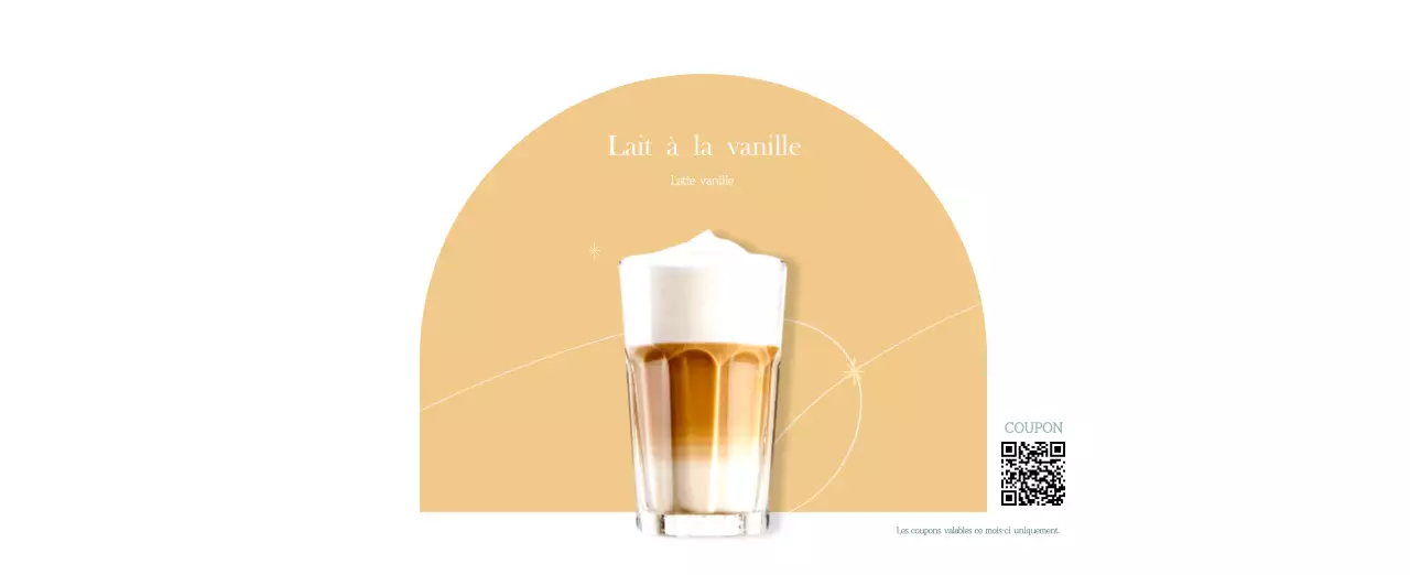 Un calendrier moderne pour les cafés avec des recommandations sur la boisson du mois.