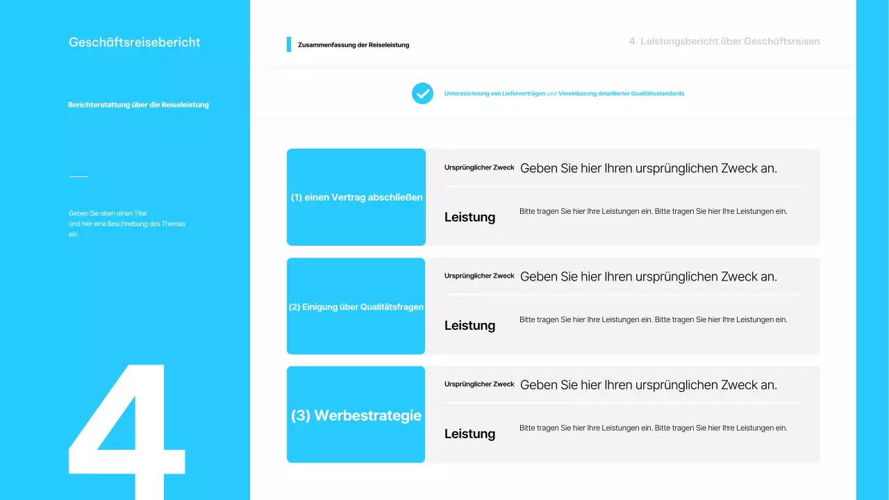 Hellblaue minimalistische Geschäftsreise Beschreibung