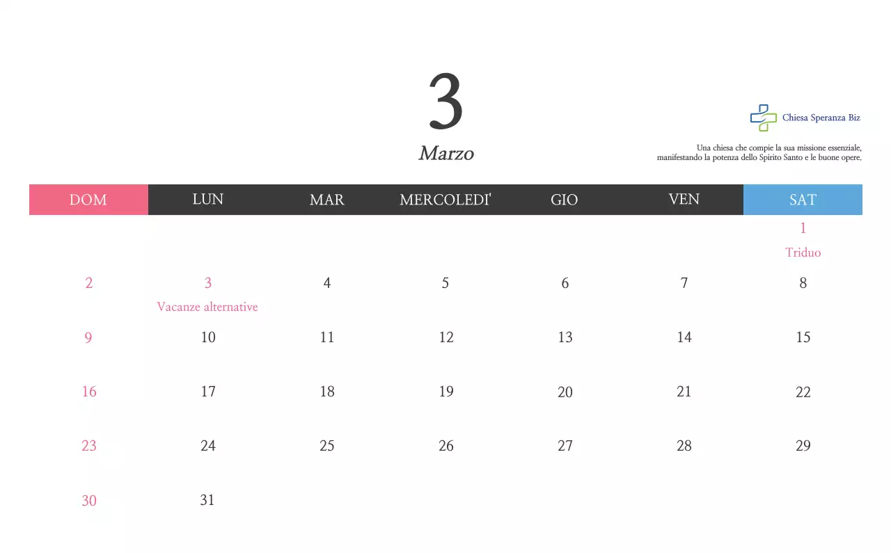 Promozione della chiesa biblica in calligrafia semplice