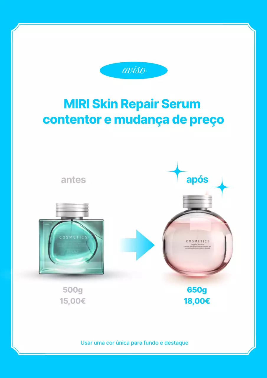 Azul claro Anúncio de cosméticos modernos