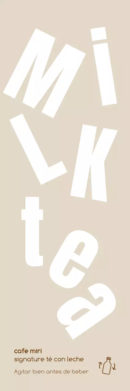 Anuncio minimalista de bebidas en color beige