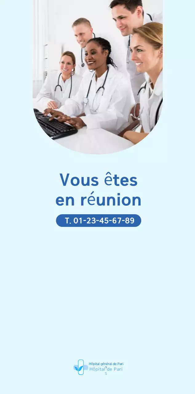 Calendrier hospitalier moderne bleu