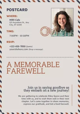 Beige Classic Farewell Invitation Poster