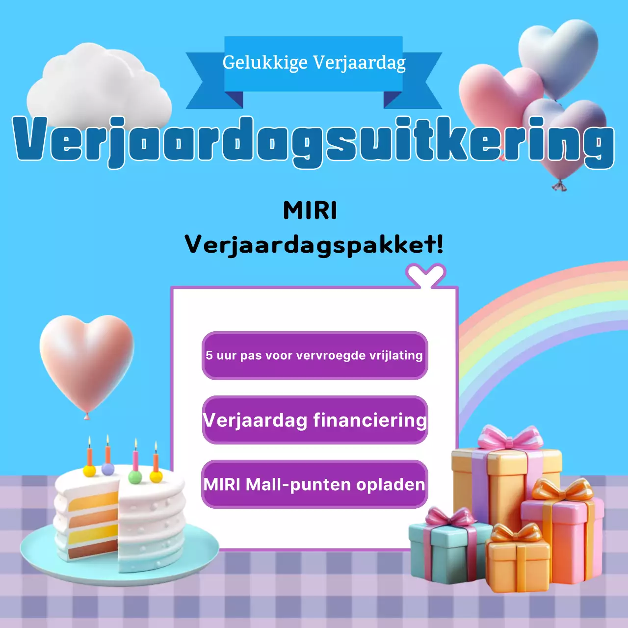 Een lichtblauw verjaardagsfeest