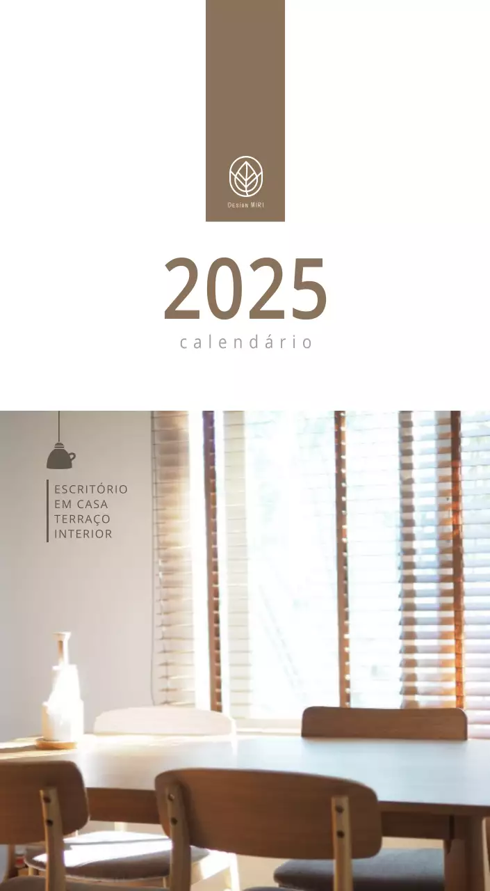 Calendário interior minimalista bege