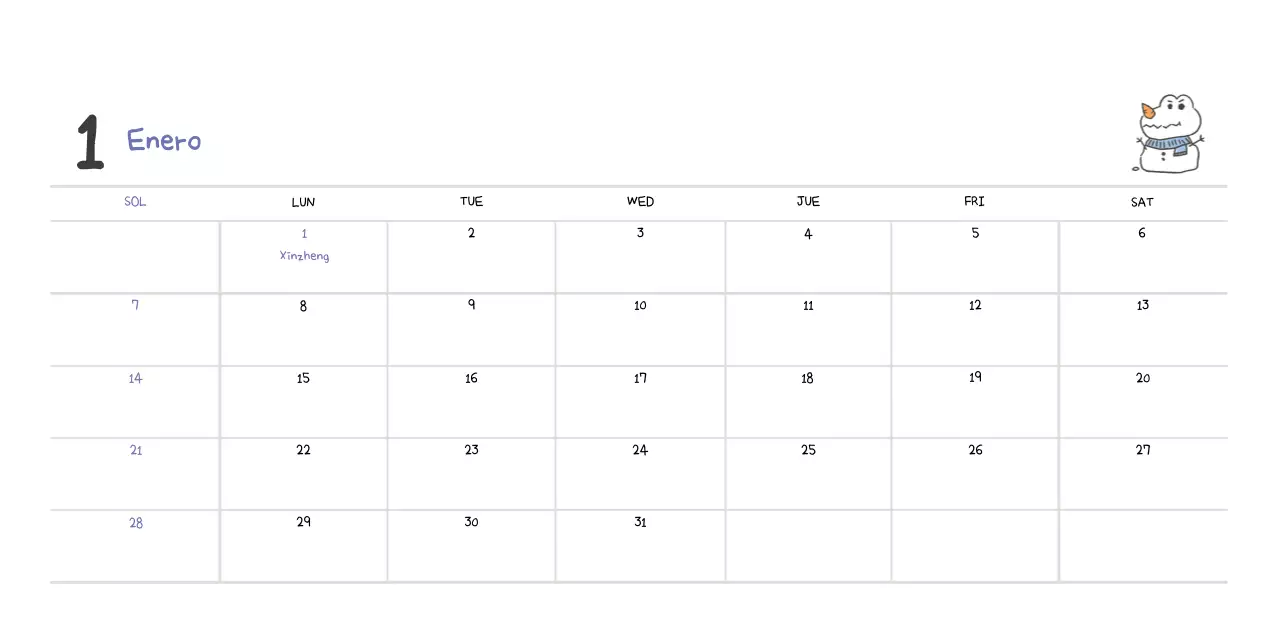 Un calendario con un bonito concepto de ilustración de Ago