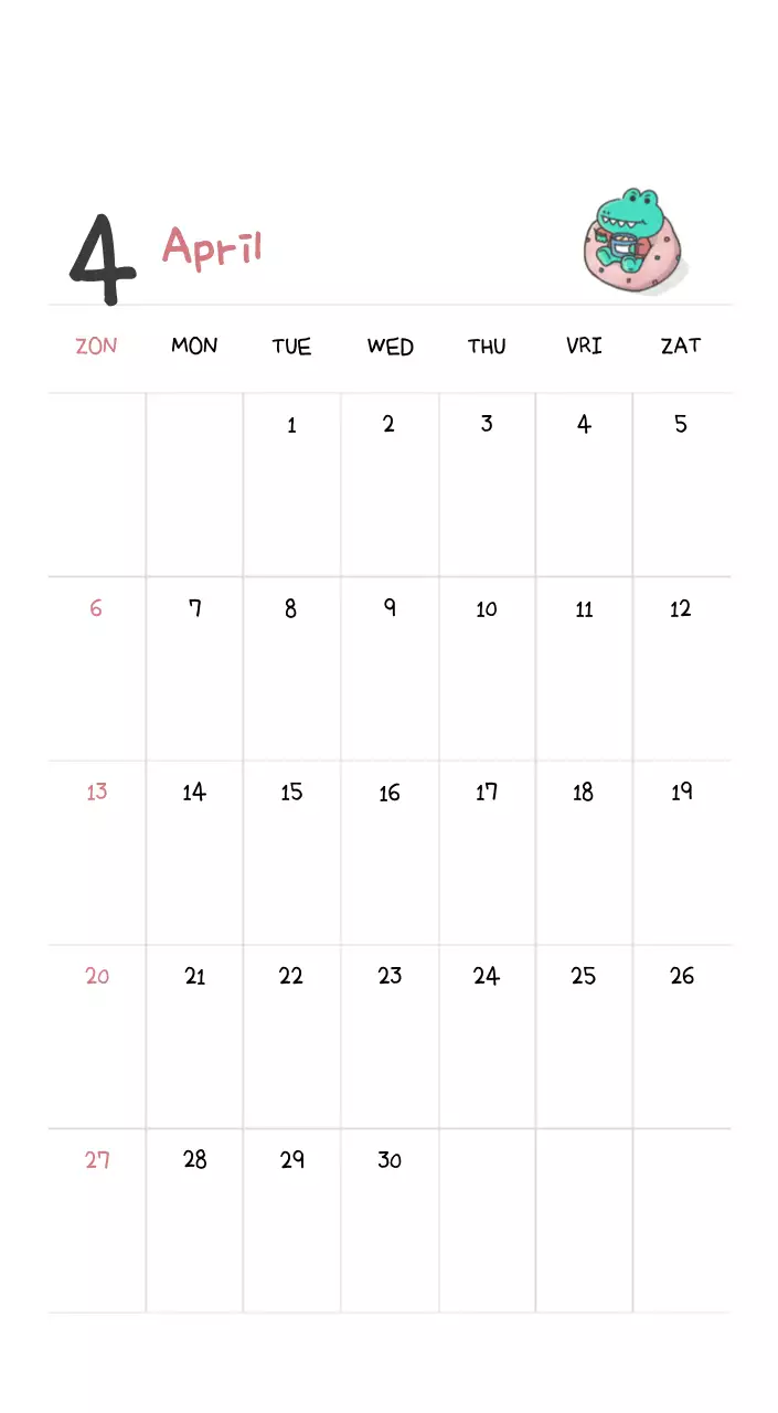 Een kalender met een schattig Ago-illustratieconcept