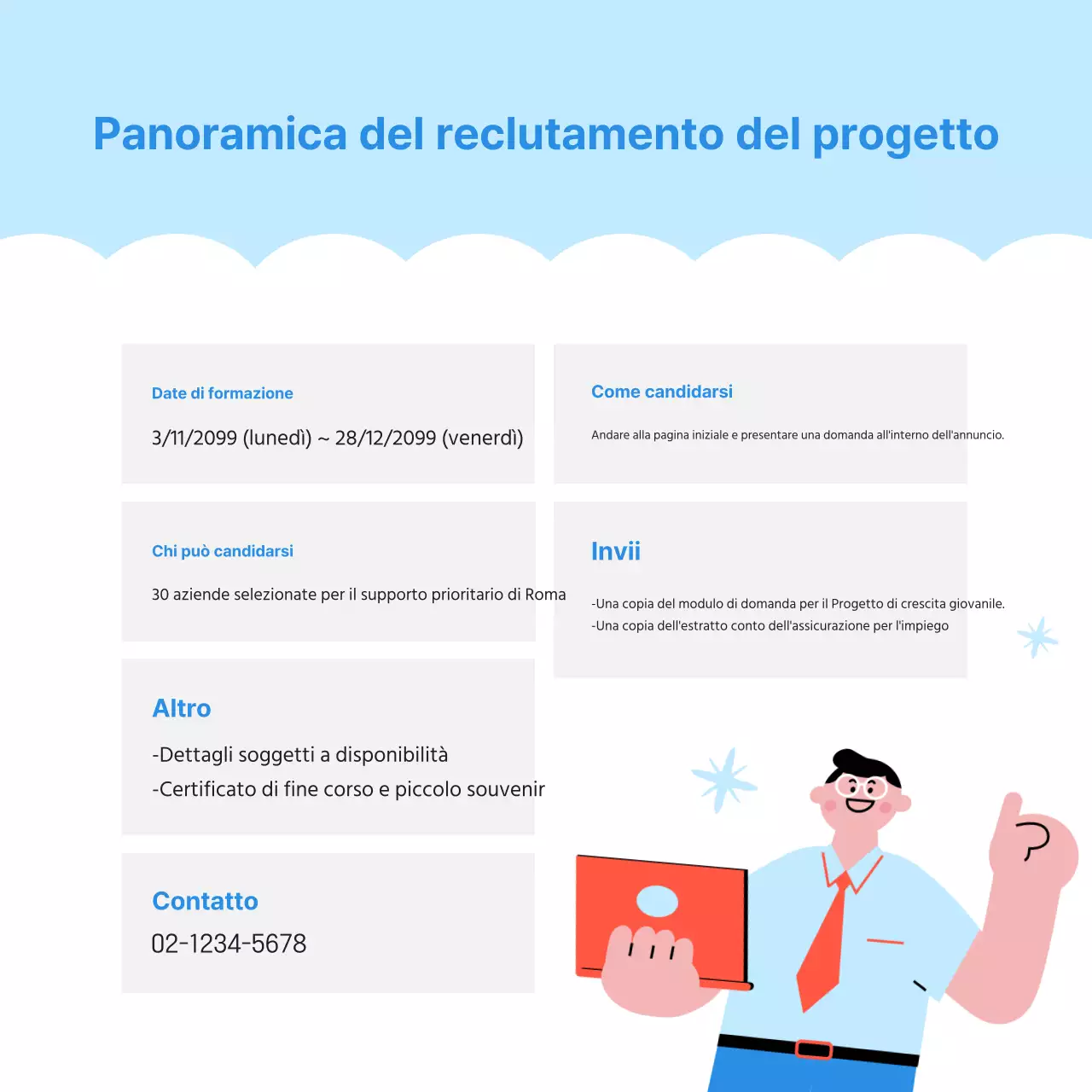 Reclutamento di giovani uomini in azzurro