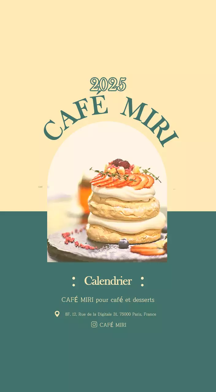 Un calendrier moderne pour les cafés avec des recommandations sur la boisson du mois.