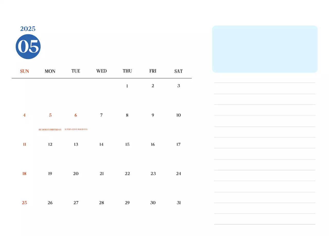 Kalender Rumah Sakit Modern Biru