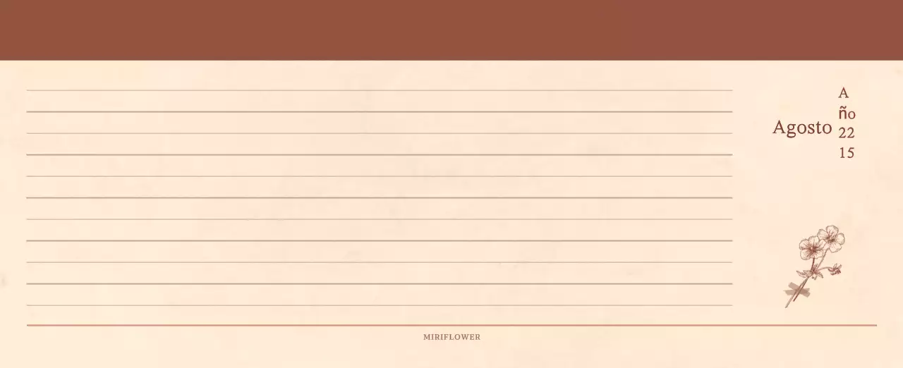 Un calendario sentimental de floristería en papel de lana marrón claro y marrón concepto