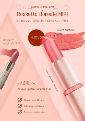 Annuncio di rinnovo del prodotto rossetto semplice in rosa e rosso