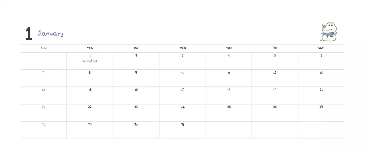 A calendar with a cute Argo illustration concept