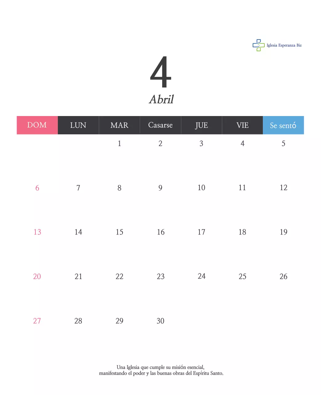 Caligrafía sencilla Promoción de la Iglesia Bíblica