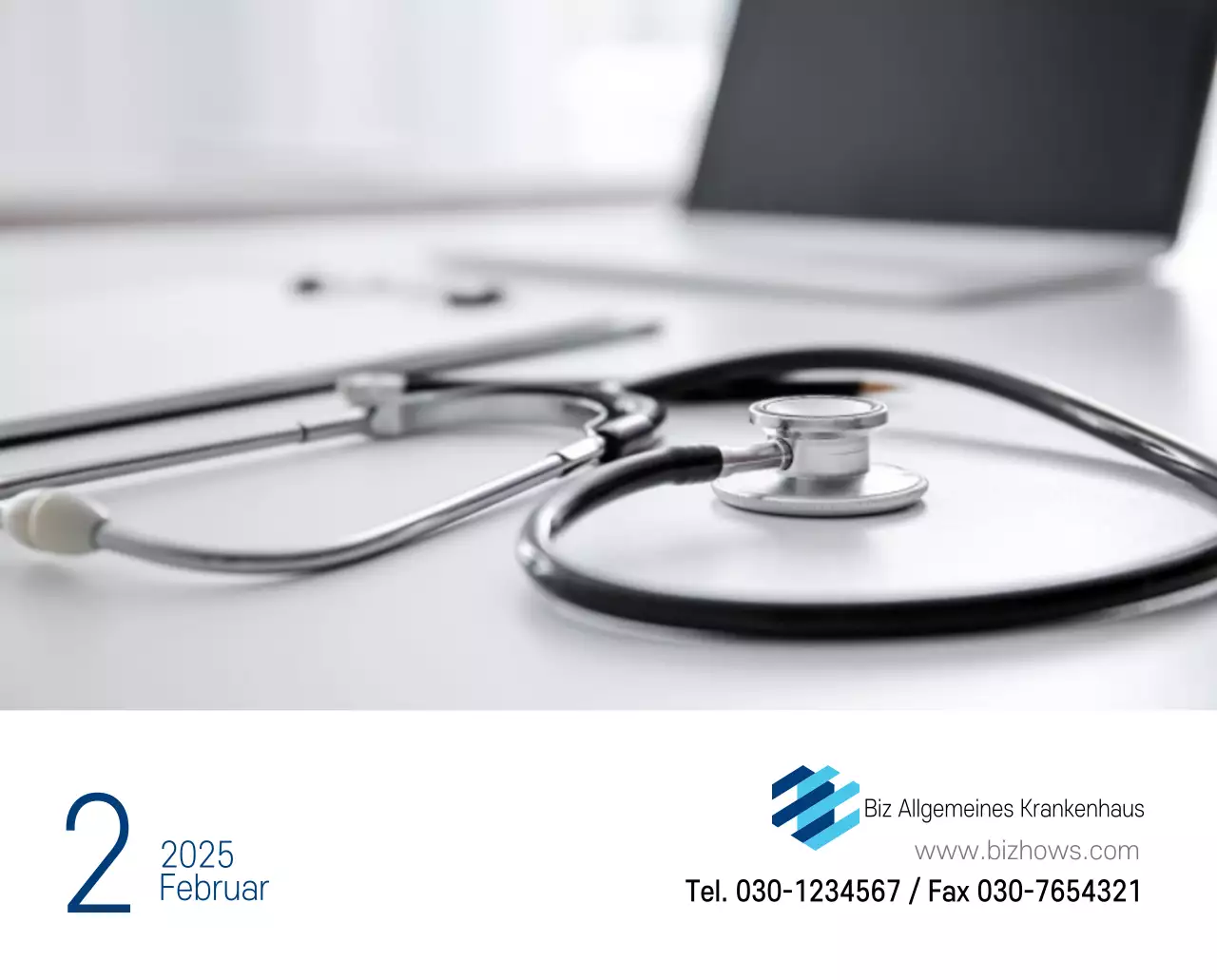 Marineblauer einfacher Krankenhaus-Werbekalender