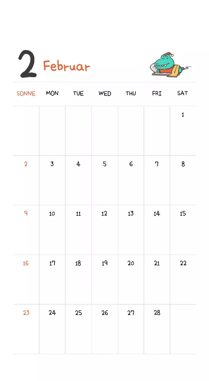 Ein Kalender mit einem niedlichen Ago-Illustrationskonzept