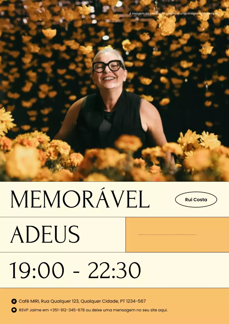 convite de despedida elegante amarelo