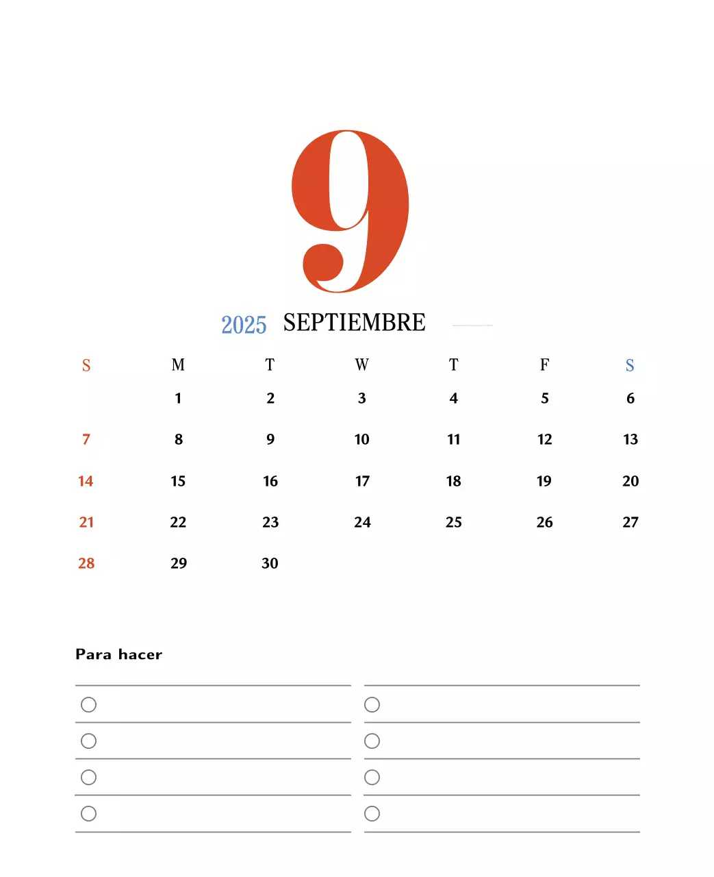 Calendario retro concept memory en rojo