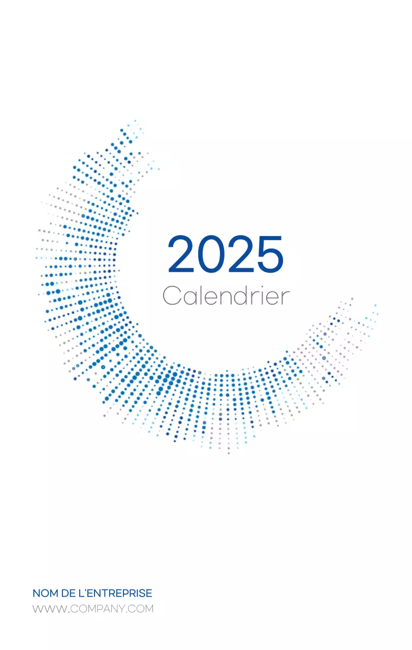 Calendrier moderne bleu Promotions d'entreprise