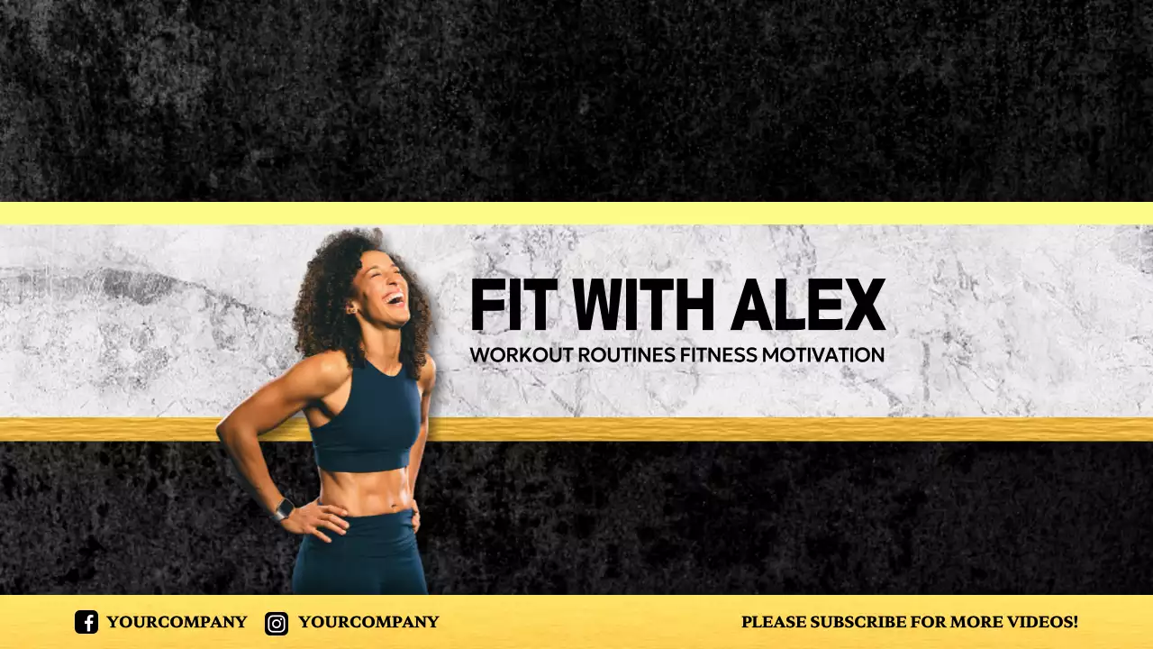 Black Modern Fitness Promotion YouTube Thumbnail