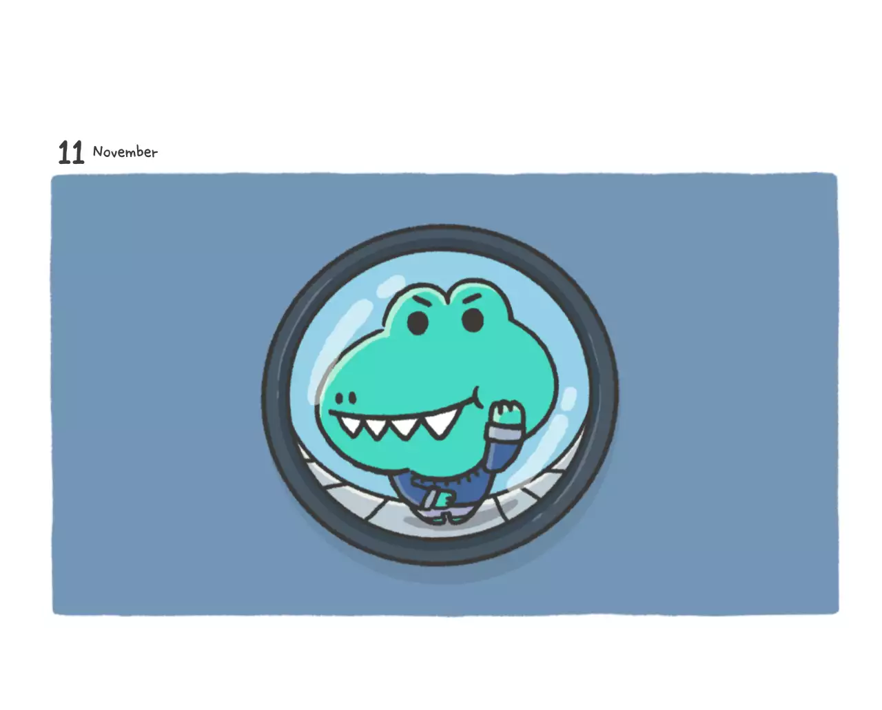 Ein Kalender mit einem niedlichen Ago-Illustrationskonzept