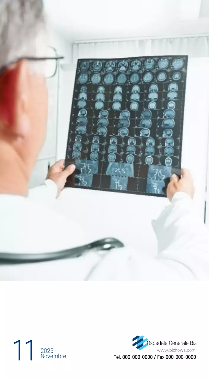 Calendario promozionale dell'ospedale semplice, bianco e blu