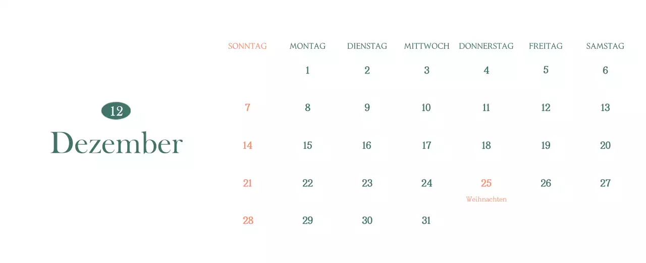 Ein moderner Café-Kalender mit Empfehlungen für das Getränk des Monats