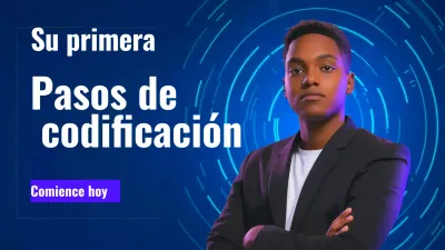 promoción del curso blue modern coding