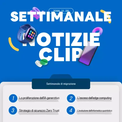 Notizie sulla tecnologia moderna in bianco e blu