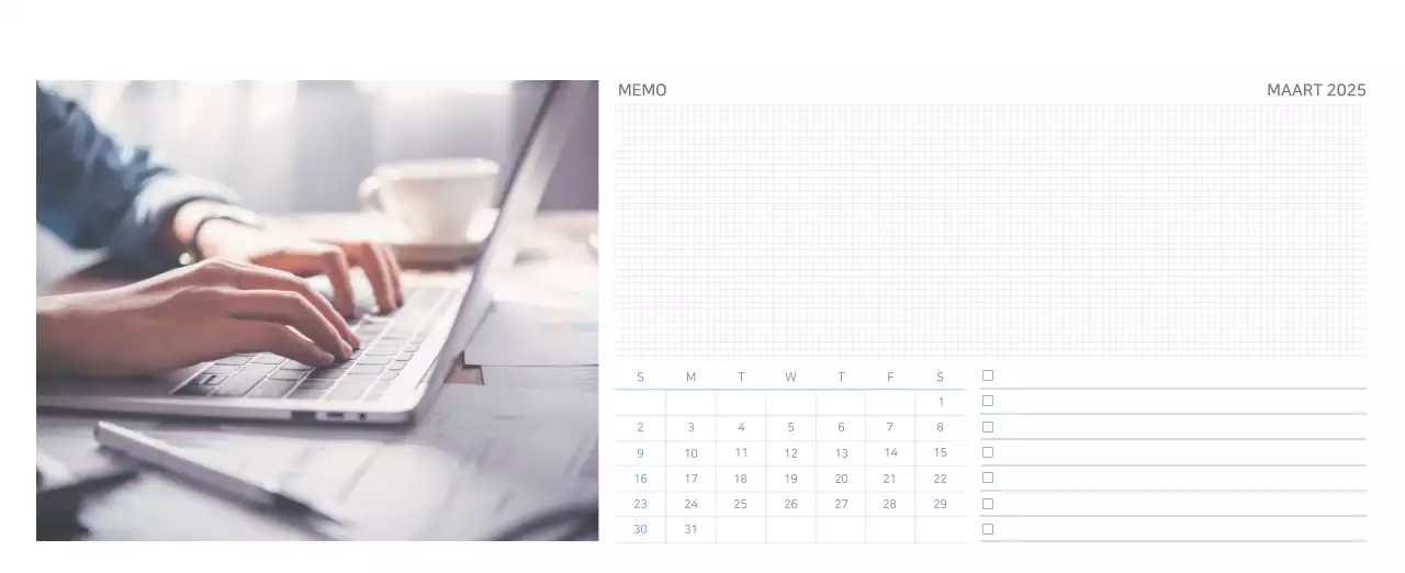 Blauwe moderne kalender bedrijfspromoties