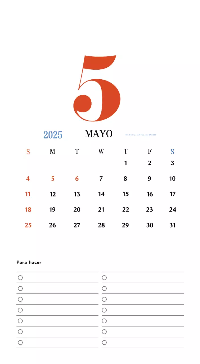 Calendario retro concept memory en rojo