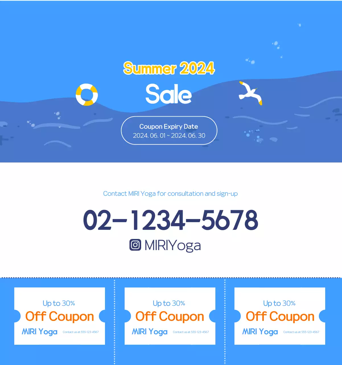 Orange Minimalist Yoga Promotional Calendar