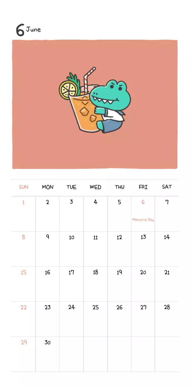 A calendar with a cute Argo illustration concept