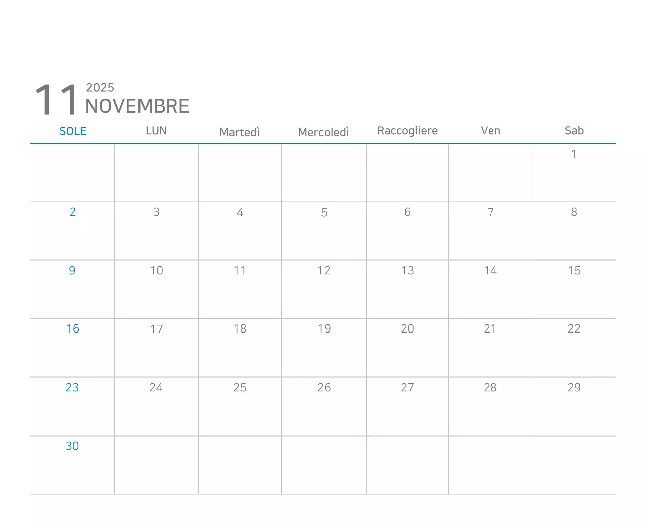 Calendario moderno blu Calendario moderno blu