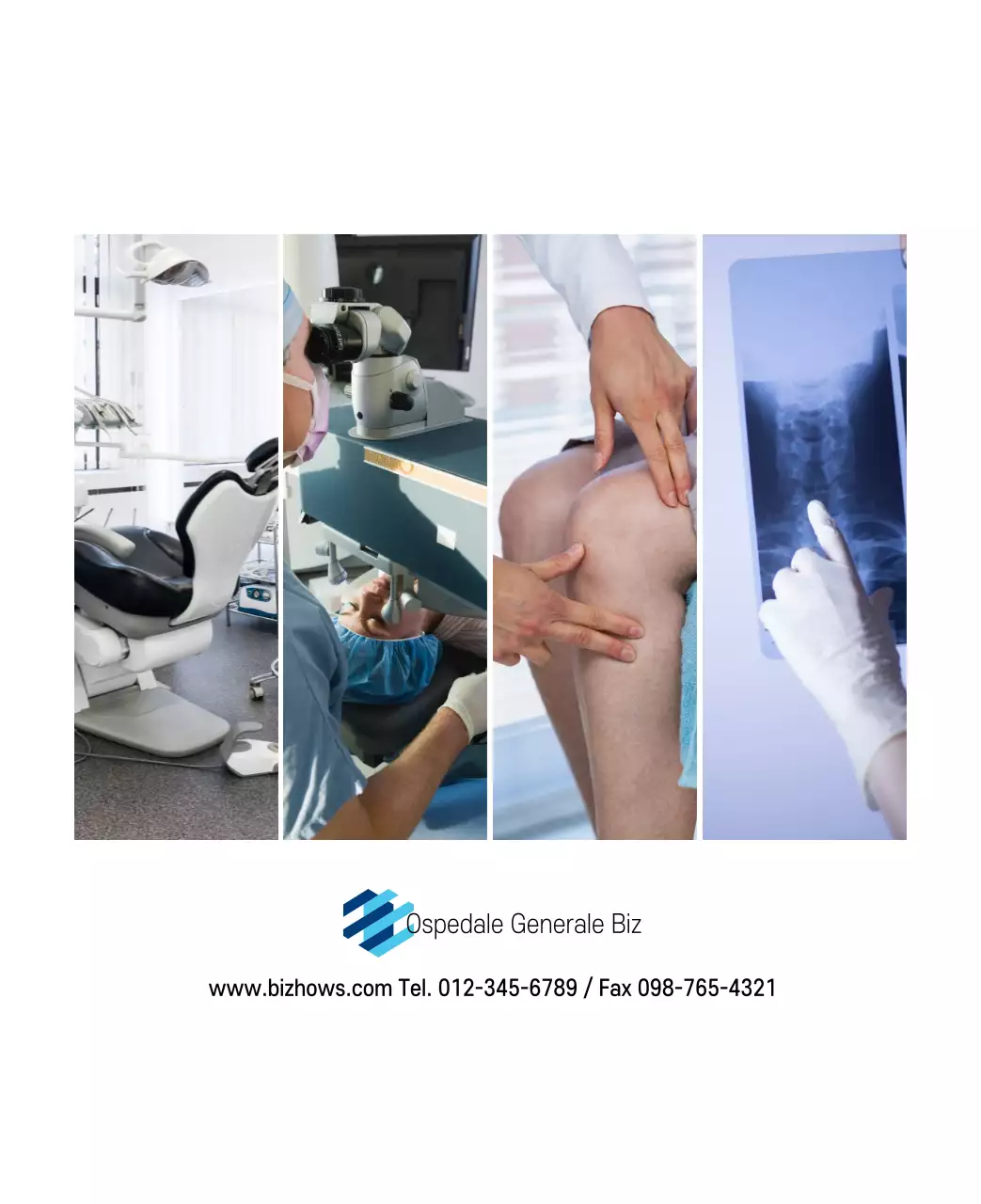 Calendario promozionale dell'ospedale semplice, bianco e blu