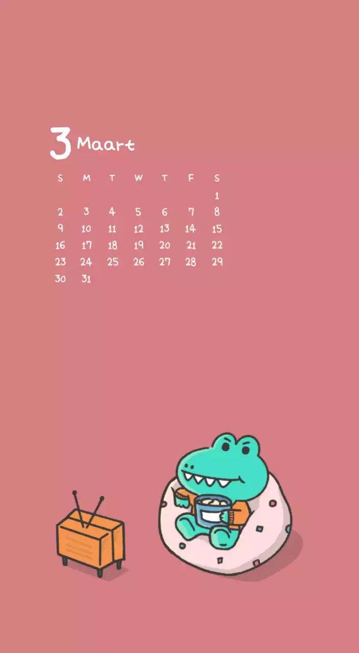 Een kalender met een schattig Ago-illustratieconcept